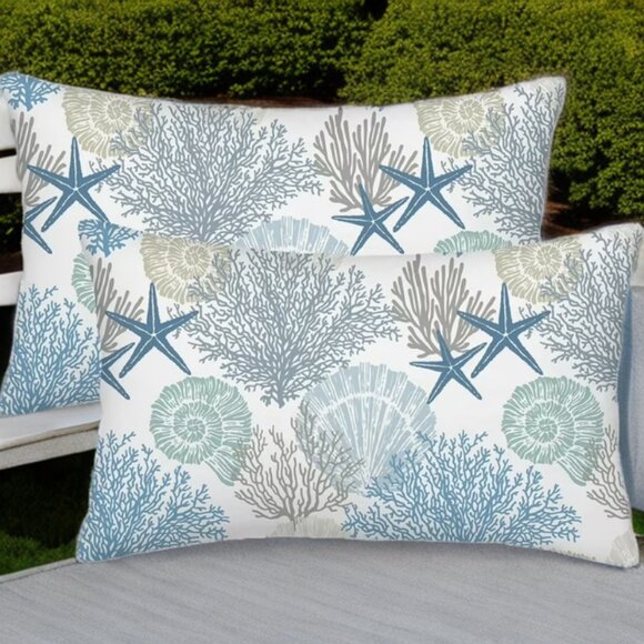 Lumbar Beach Pillow Covers Starfish Nautical Coastal Decor Decorative Soft Cases - Picture 7 of 7